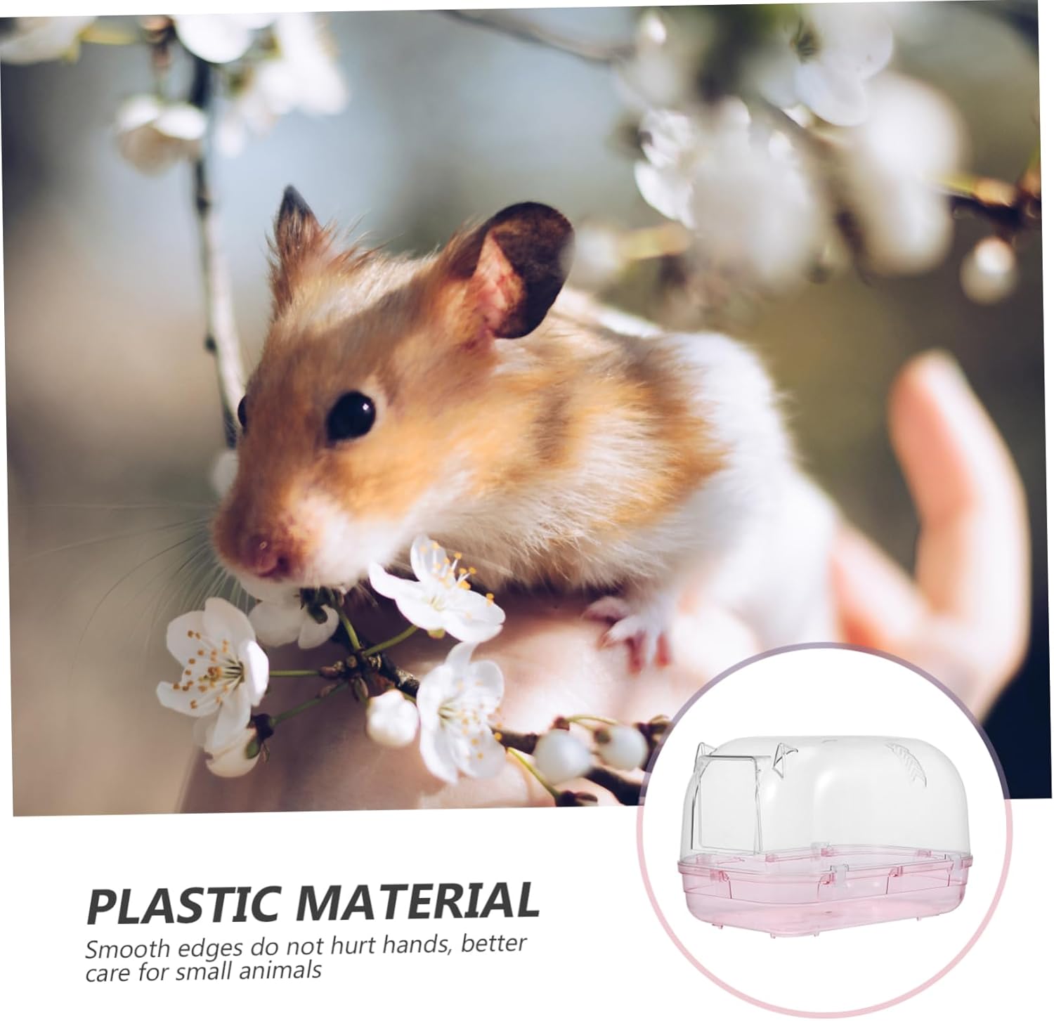 Mikikit Large Hamster Bathtub Sand Bath Container Waterproof Hamster Bath Tub for Chinchilla Easy PET Bathing Accessory and Small Animals