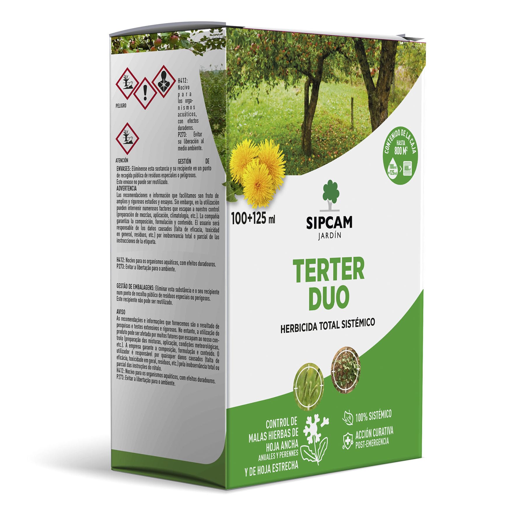 VITHAL Terter Dúo Pack Herbicida 225ml - Solución para Malas Hierbas de Hoja Ancha y Estrecha, Acción Sistémica