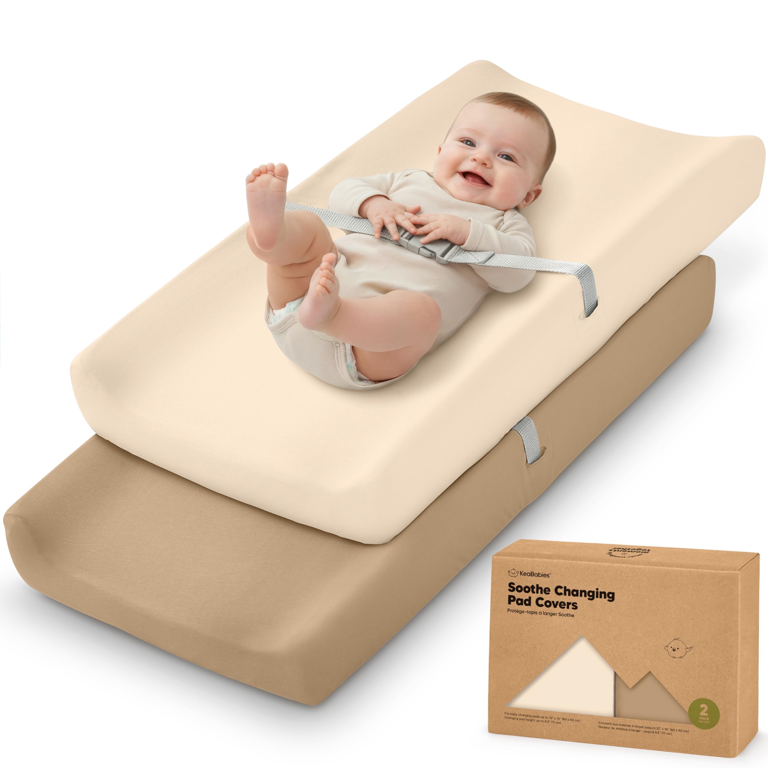 KeaBabies 2-Pack Organic Changing Pad Covers - changing table pads and covers | Mubboo