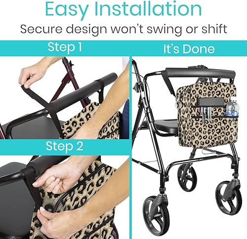 Vista 33 de Bolsa de transporte Vive para andador, universal, para accesorios de sillas de ruedas, andadores, andadores con ruedas y sillas de transporte, que