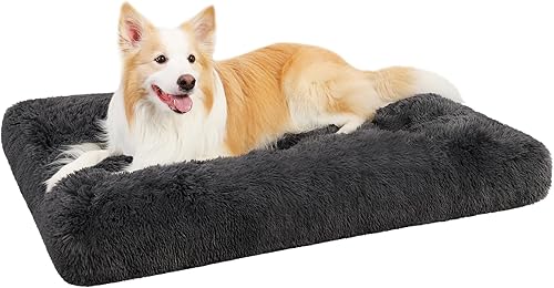 KSIIA Cama para perros, lavable, camas para perros grandes para perros grandes, de lujo, esponjosa, cómoda, gruesa, antideslizante, antiarañazos,