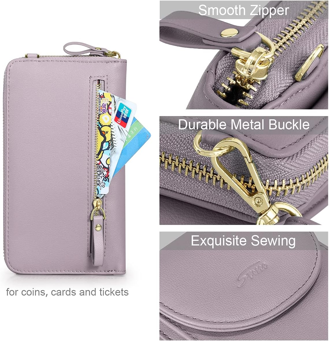 S-ZONE Small Crossbody Bags for Women Cell Phone Purse RFID Blocking Wallet Purses with Credit Card Slots - Image 5