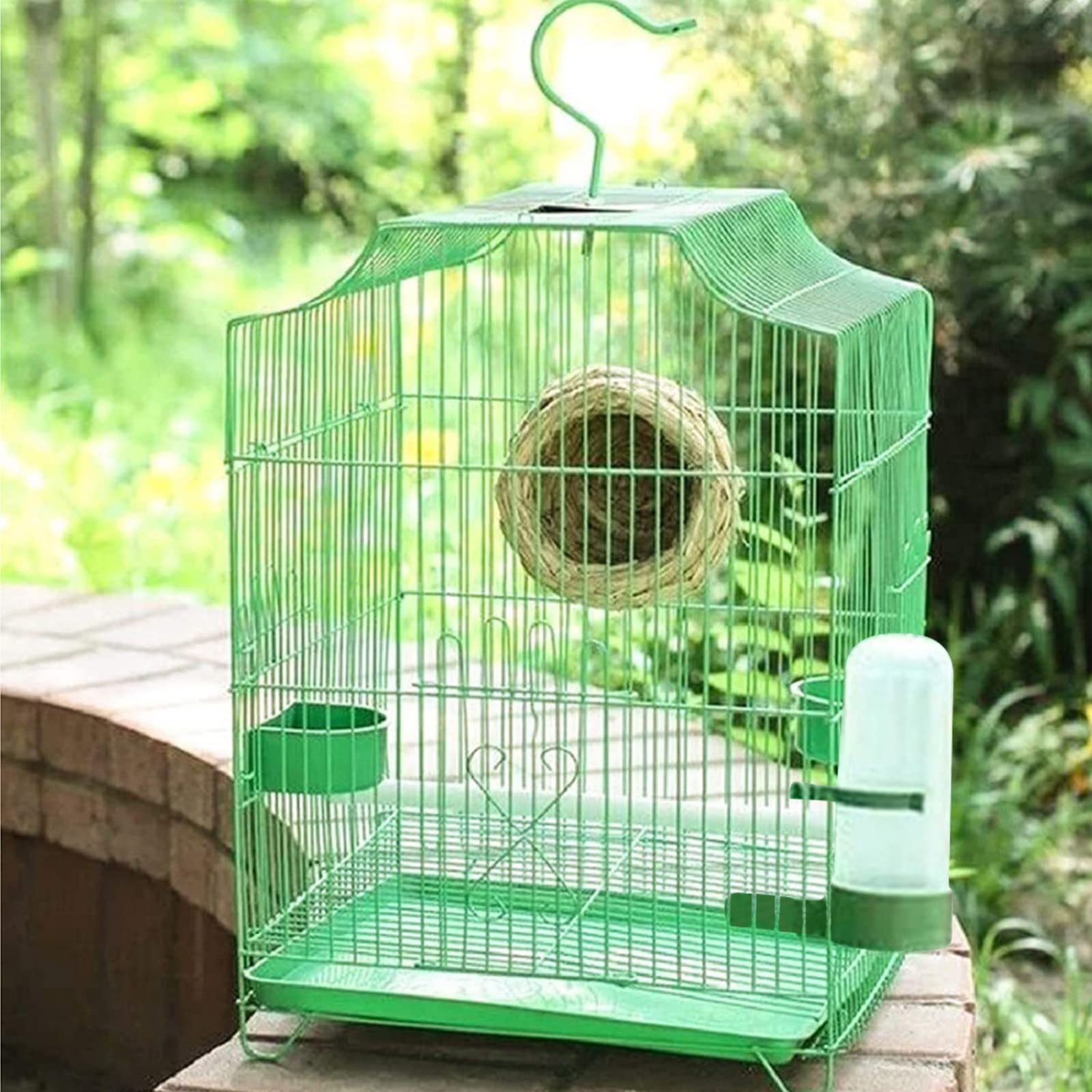 Keptfeet Distributore Automatico di Acqua,Distributore d'Acqua per Uccelli per Gabbia - Contenitore per abbeveratoio, Gabbia per Uccelli con distributore d'Acqua per pappagalli Budgie Cockatiel