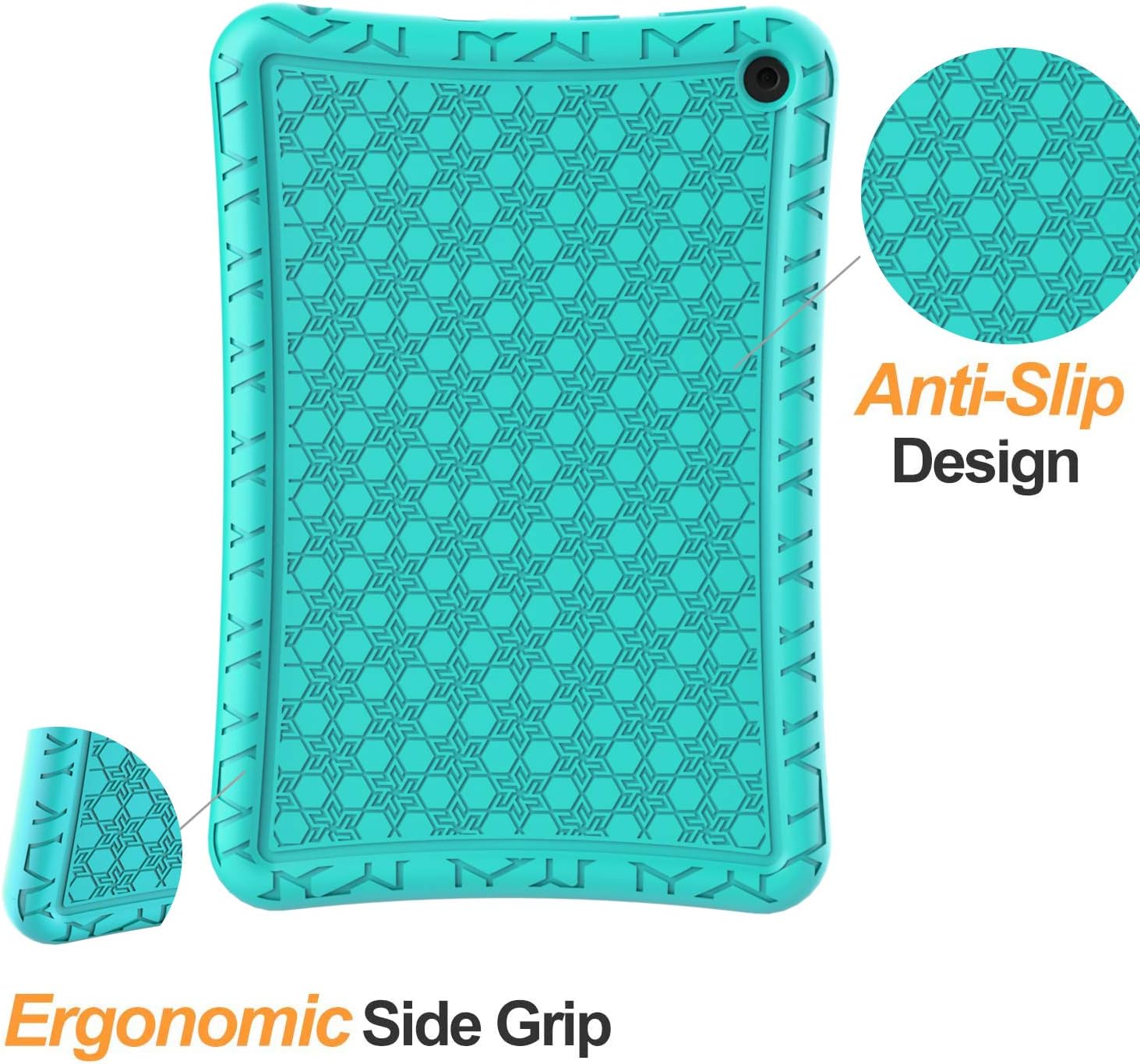 BMOUO Silicone Case for All-New Fire HD 8 & Fire HD 8 Plus (10th Generation, 2020 Release), Anti Slip Shockproof Light Weight Protective Kids Case for Amazon Fire HD 8 Tablet/Fire HD 8 Plus,Turquoise