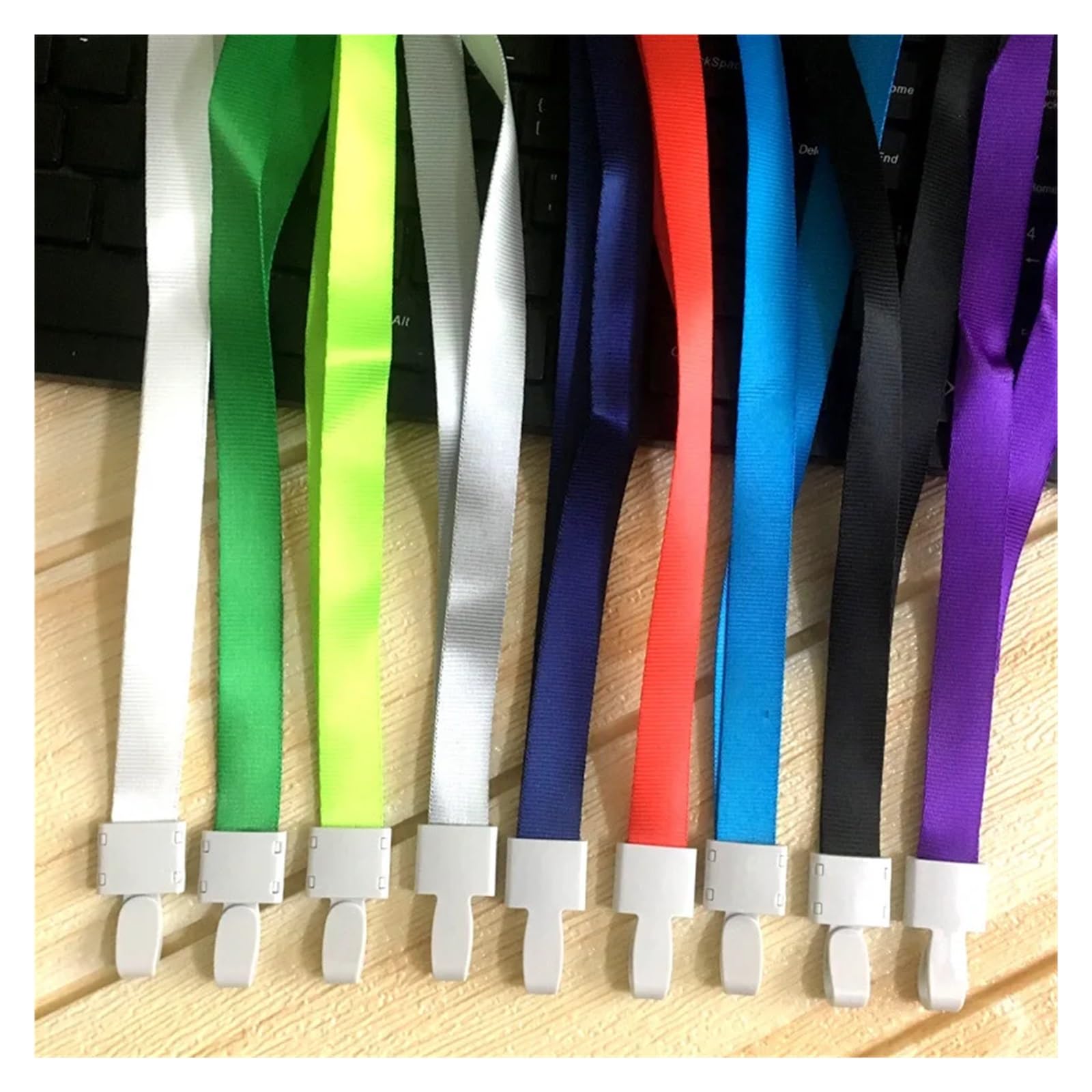 Lanyard Da Collo 50 pezzi di cordino da collo in nylon con clip in plastica, for badge identificativo, porta for ufficio(50pcs Dark Blue)