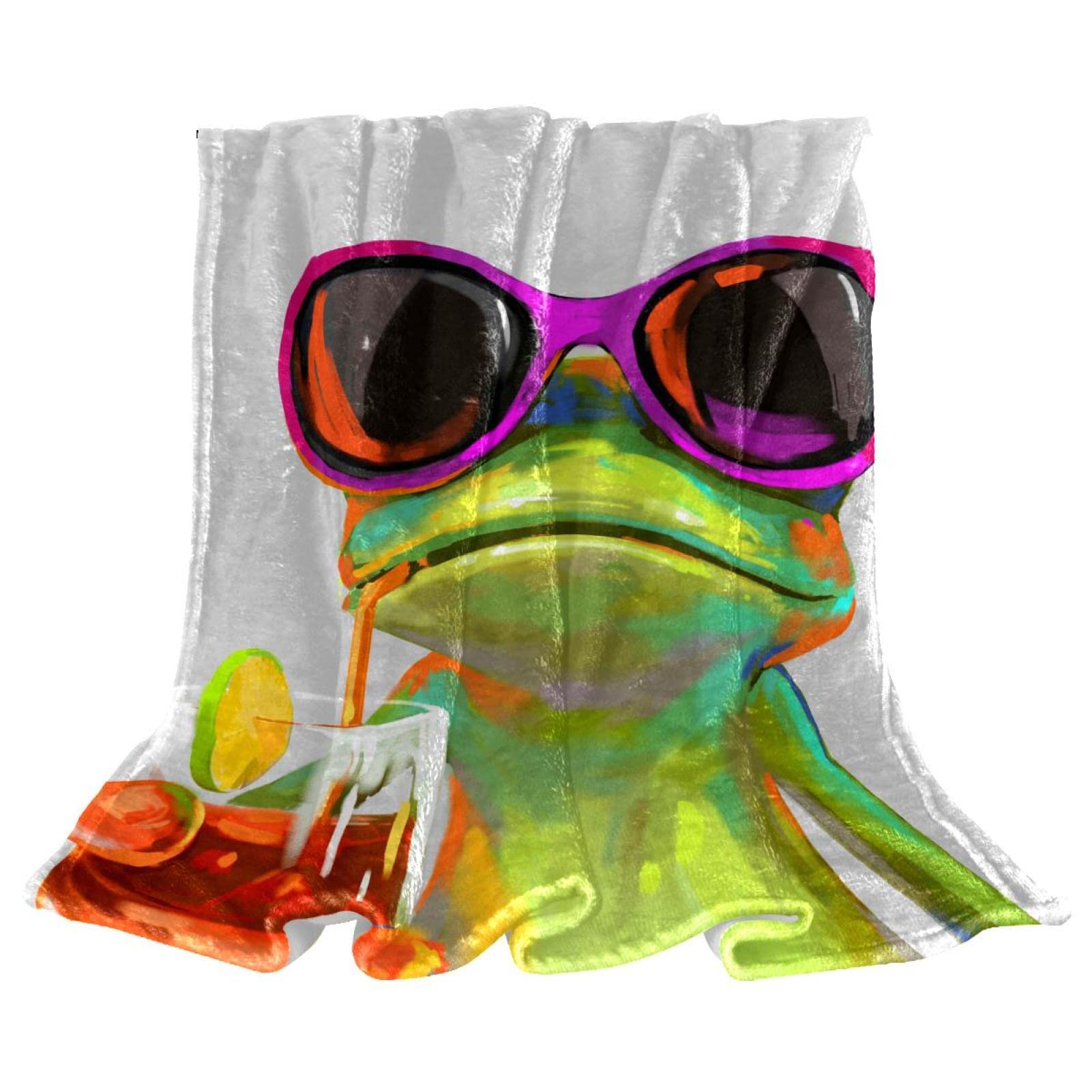 Couverture polaire idée cadeau design caméléon pour sol et lit d'enfant
