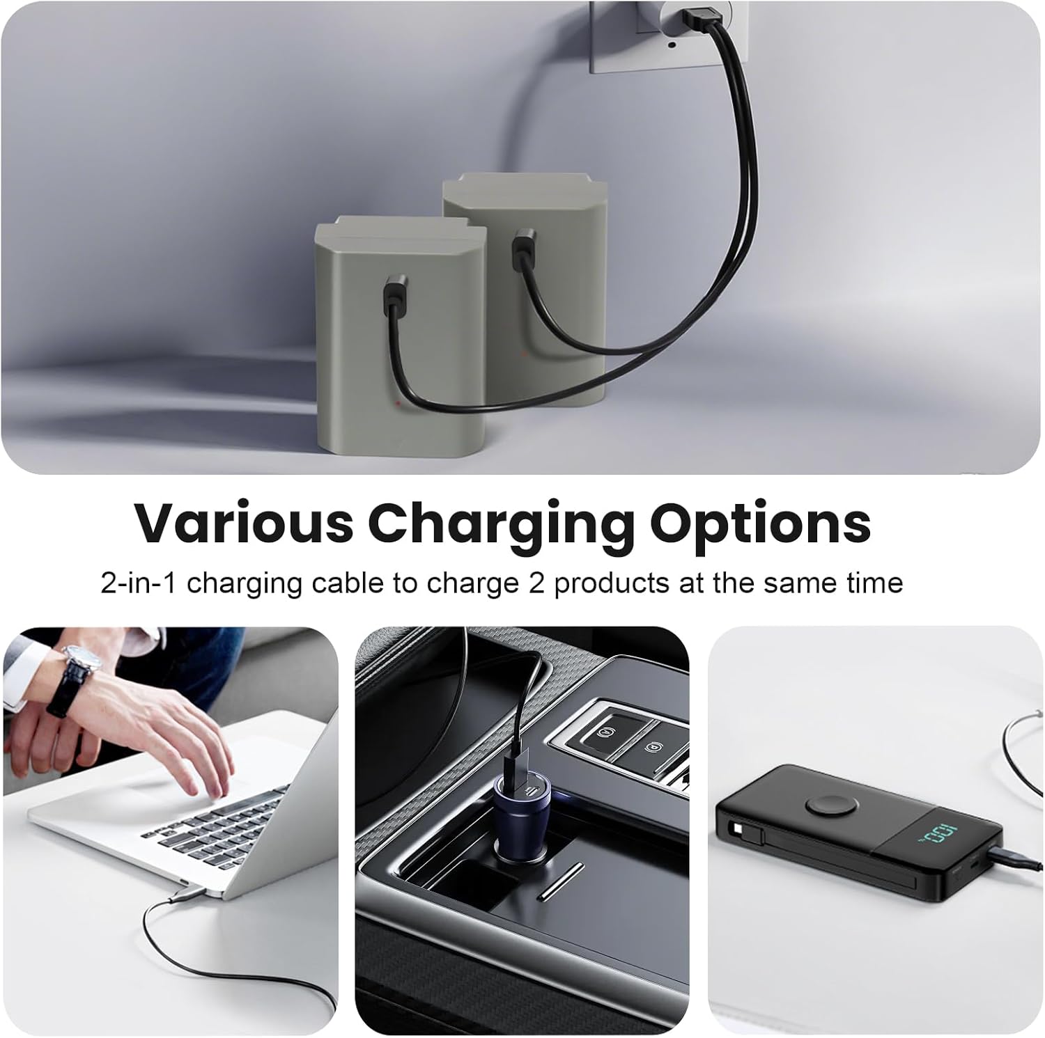 Egoway 2400mAh NP-FZ100 Battery 2-Pack USB-C Fast Charging Compatible with Sony A7iii, A7iv, A7C, A6600, A6700, FX3, FX30, ZV-E1, A9, Alpha 9, Alpha 9S, A9S, A7RIII, A7RIV, A7RV, A7Siii Cameras