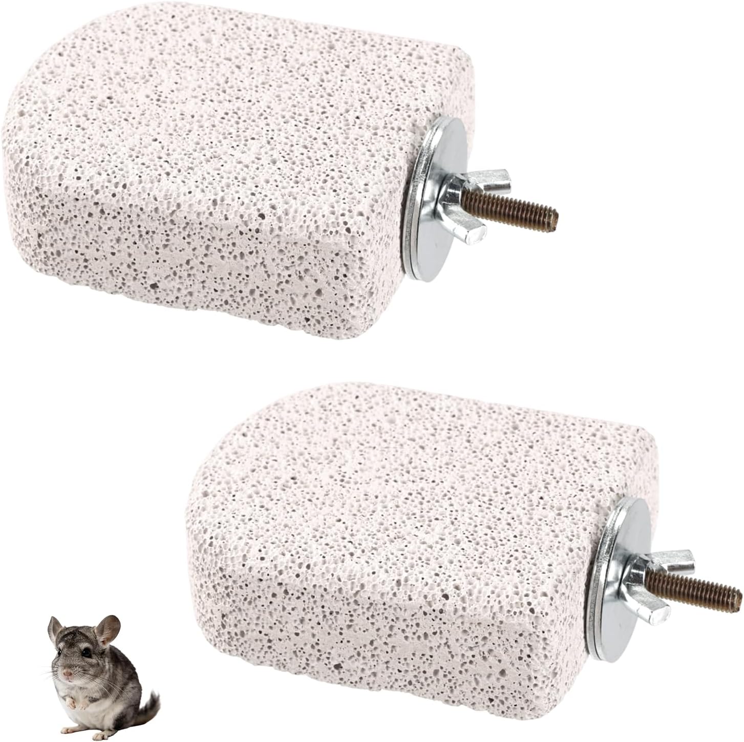 2pcs Chinchilla Lava Ledge, Pumice Climbing Platform & Chewing Toy Teeth Grinding Cage Accessories Lava Rock Chew Stuff for Rats Gerbil Chinchillas Squirrels Guinea Pigs Hamsters