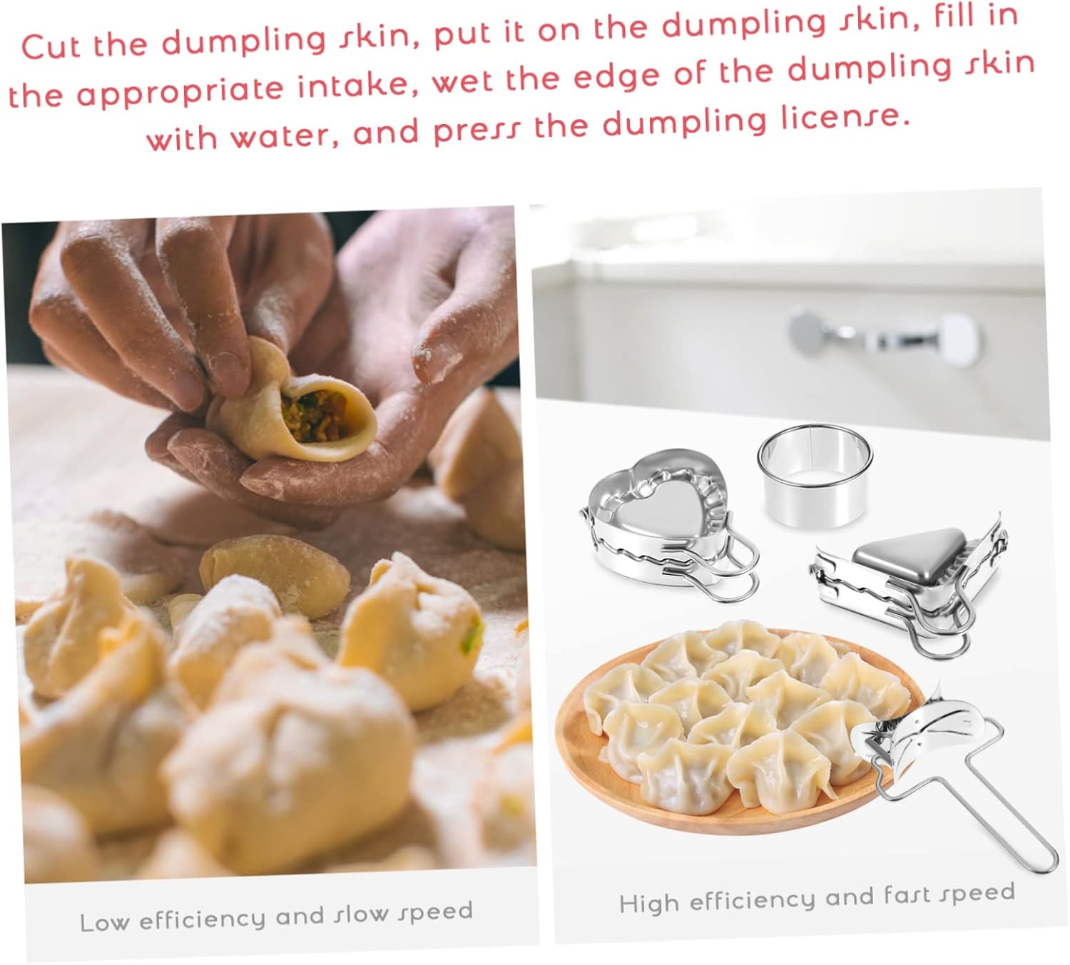 2sets Dumpling Molding Set Press and Cutter for Chinese and Empanada Making