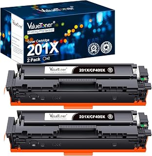 Valuetoner Compatible Toner Cartridge Replacement for HP 201X 201A CF400X CF400A High Yield for Color Laserjet Pro MFP M252dw M277c6 M277dw M277n M252n M277 Printer (2 Pack, Black)