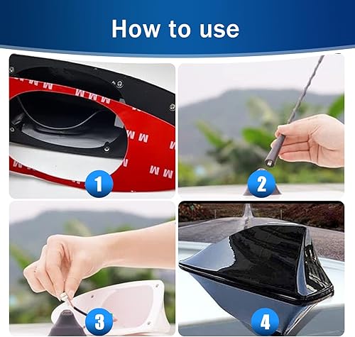 Miniatura 4 de leediga 1 antena de aleta de tiburón para automóvil, receptor de señal de automóvil ABS, antena de radio para techo superior, cubierta de base de