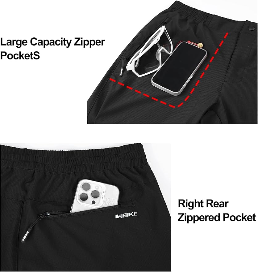 INBIKE Heren Outdoor Broek Ademend Sneldrogend Elastische Wandelbroek voor Mannen Pantalons de Sport, Zwart, S