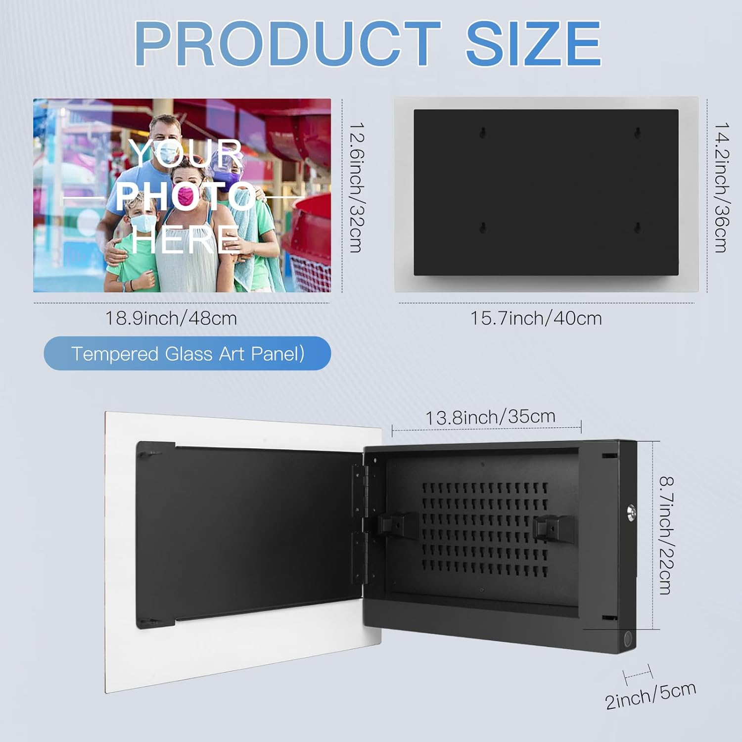 Biometric Hidden Gun Safe fits 2 pistols,Custom Hidden Gun Storage with Your Photos - Personalized Photo to Gun Safe with Fingerprint, Key Access - Gift Family and Lovers