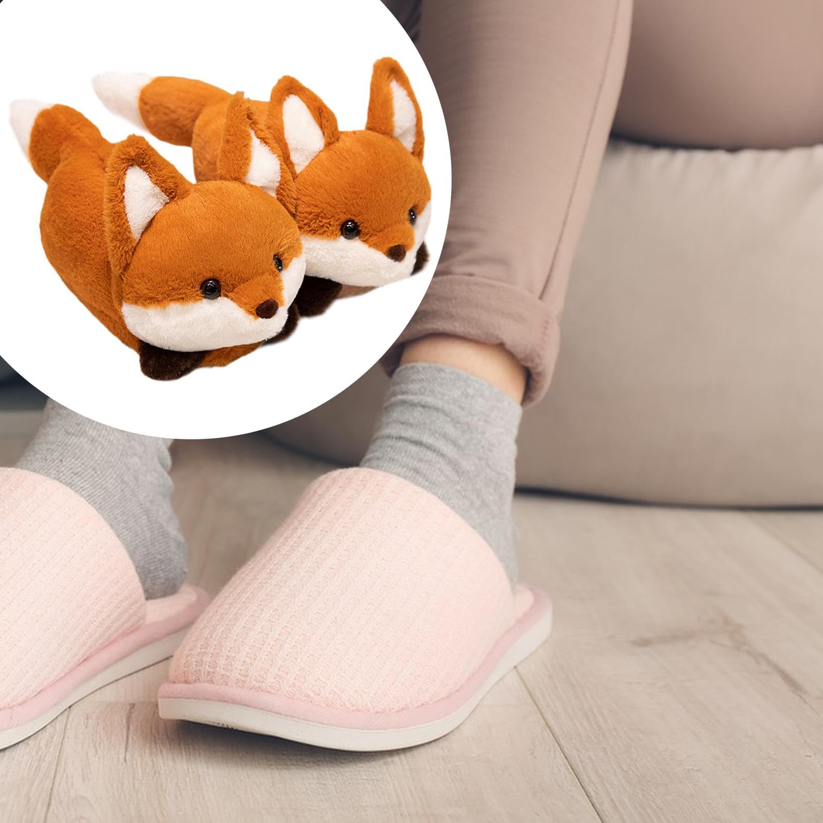 Pantuflas Acogedoras con Forma de Animal, Suela de Felpa, Suela Segura E Interior Cálido para Mujeres Y Niños. Estilo Ambientes Invernal