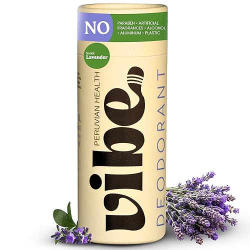 Vibe - Desodorante natural sin aluminio para mujeres y hombres, control de olores de larga duración con aceite de coco orgánico y cera de abejas