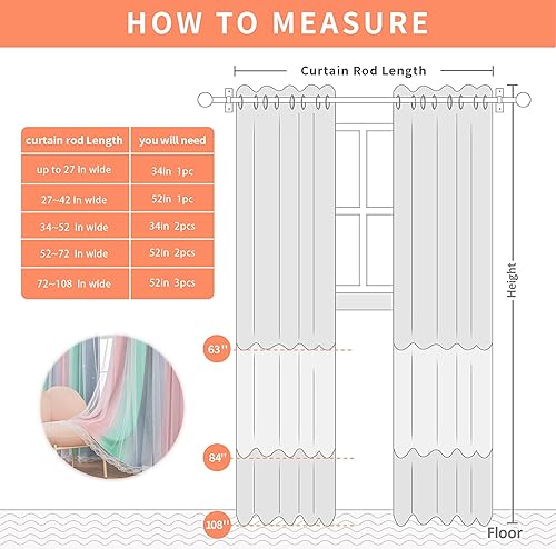 Miniatura 8 de XiDi Pink Grey Girls Curtains for Bedroom, Childs Room Wall Decor Curtain, Nursery Blackout Curtains, Kids Bedroom Green Curtain 63 inchs Long 34