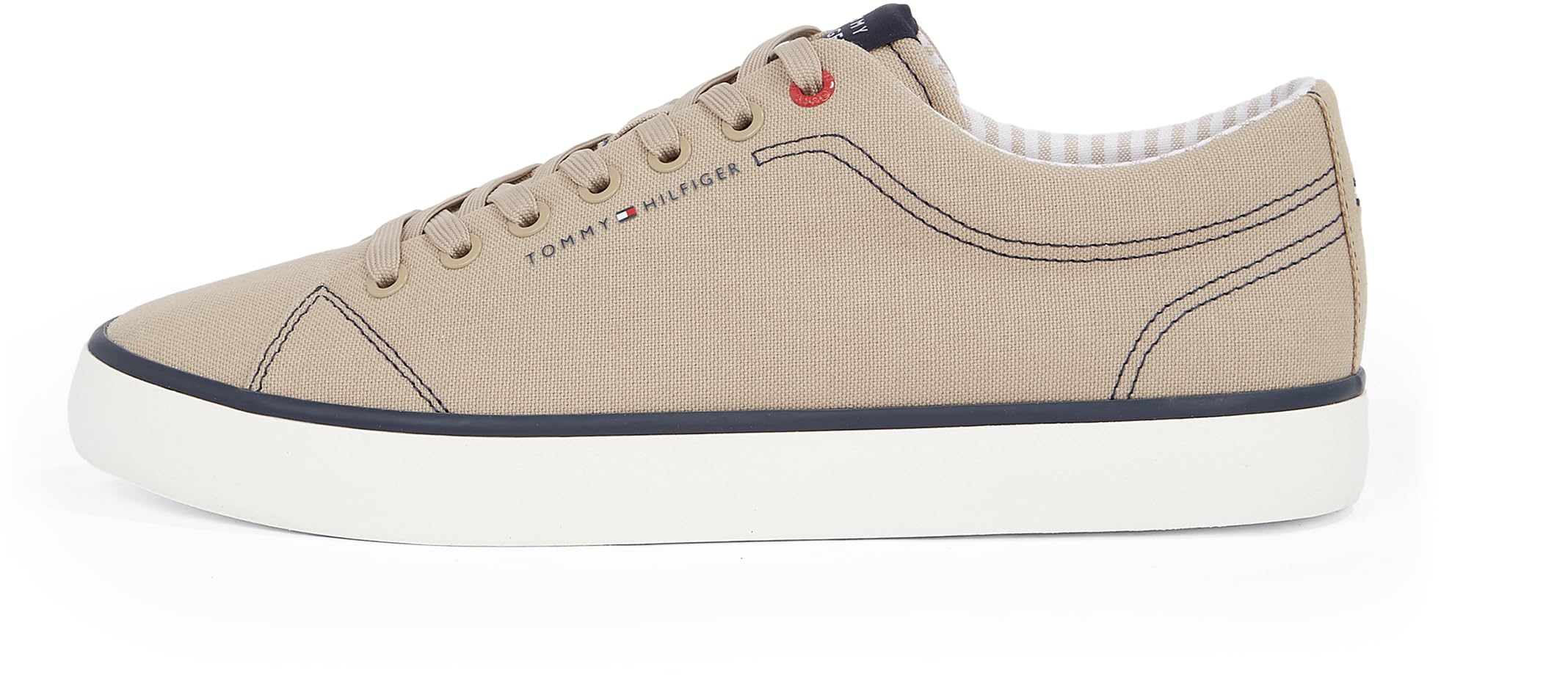 Tommy Hilfiger Men’s Core Ithaca Low Top Vulcanised Trainers, Beige (Beige), 10.5