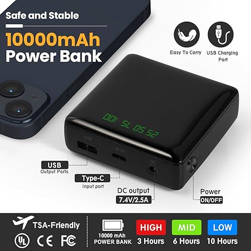 Miniatura 4 de Chaleco térmico para mujer, chaleco ligero y cálido con batería de 7.4 V, chaleco de calefacción eléctrica para senderismo, camping