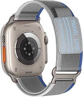 Dl3 Mobilak Trail Loop Strap for Apple Watch Ultra Band 49mm 45mm 44mm 42mm iWatch Ultra Band Men Women, Rugged Sport Strap Soft Nylon Wristband for iWatch Ultra 2 Bands Series 9 8 7 6 5 4 3 2 1 SE