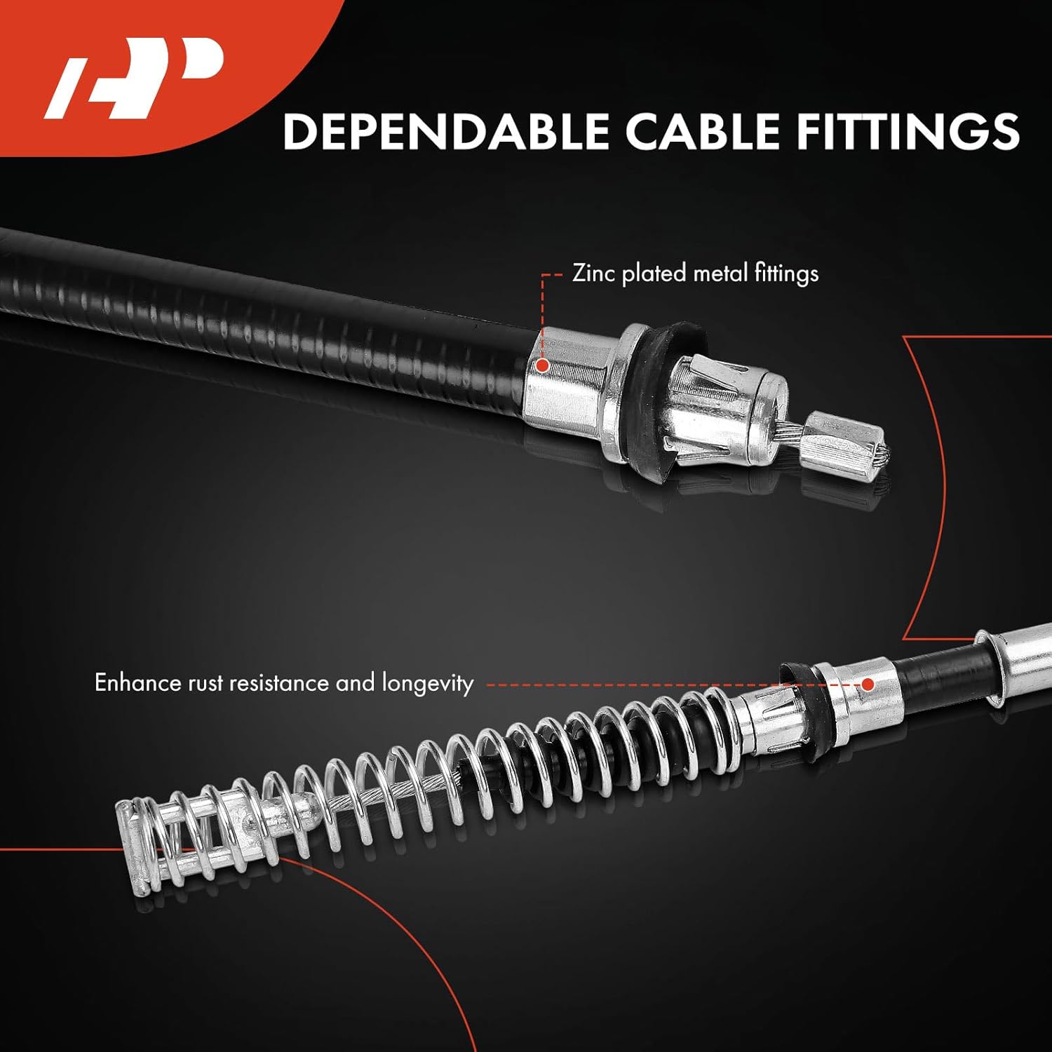 A-Premium Rear Passenger Side Parking Brake Cable Assembly Compatible with Jeep Models: KJ Series Liberty 2004 2005 2006 2007, Replace# 52128510AD, 52128510AF