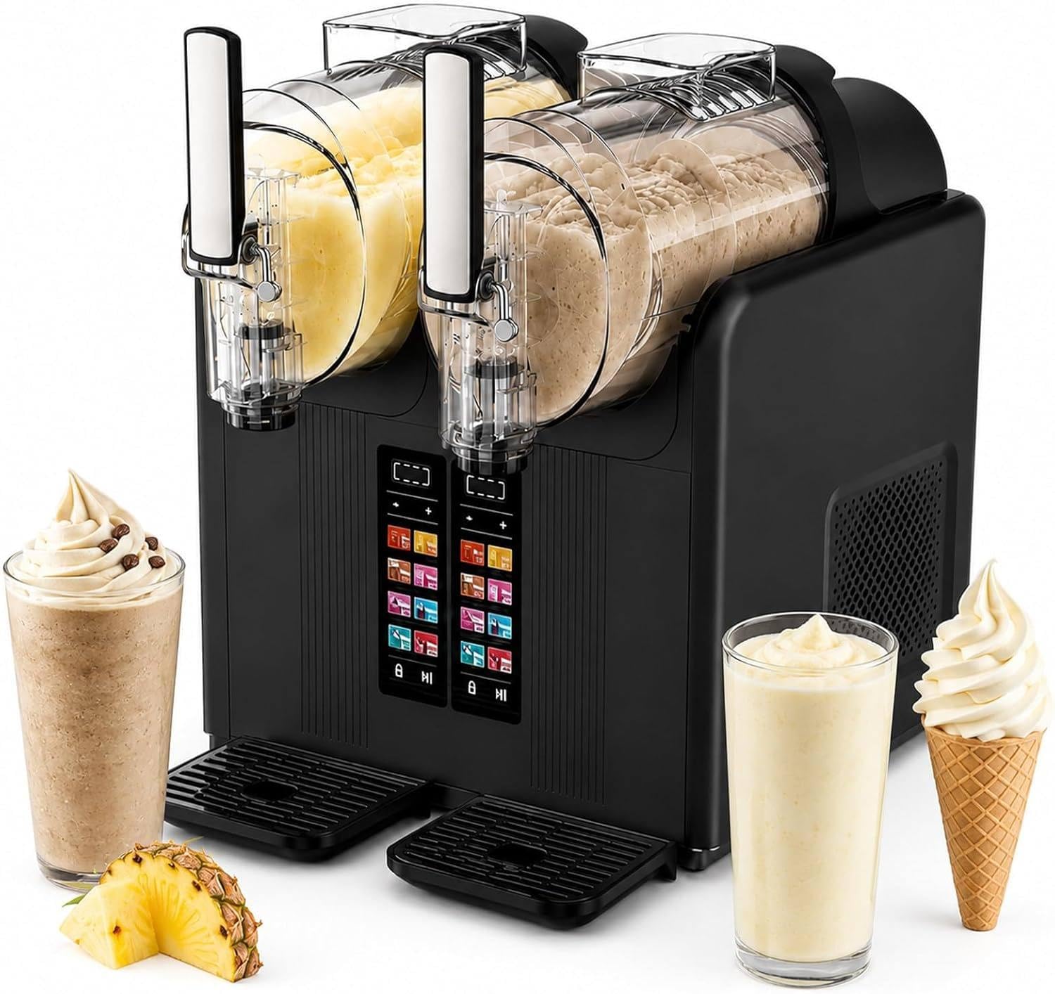 XUXIAO Slush Machine, Soft ServeIce Cream Maker Black