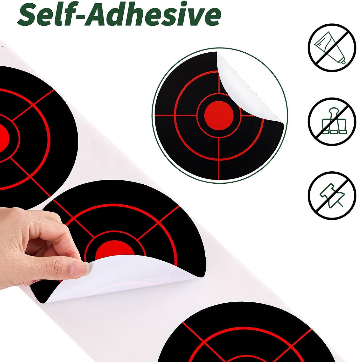 Shooting Targets, 6" Splatter Targets Stickers 100 Pack Self Adhesive Paper Target for Shooting Range Reactive Fluorescent Yellow Gun Target for Shooting Practice