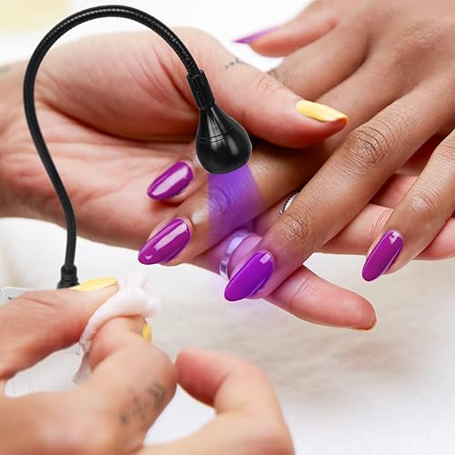 Miniatura 83 de AORAEM Lámpara LED UV para uñas: lámpara U V de cuello de cisne de doble cabeza para uñas de gel, luz LED de curación flash con 6 lupas para el Negro