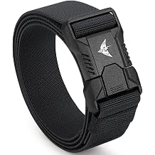 Tactical Belts with Quick Release Buckle,1.5" Stretch Military Black Seatbelt Belts for Golf,Hiking & Work