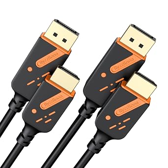 4K DisplayPort to HDMI Cable 3FT, 2-Pack, DP Display Port to HDMI Cable Adapter Gold-Plated 4K@30Hz High Definition, Supports Video and Audio for Computer, Monitor, HDTV, Projector