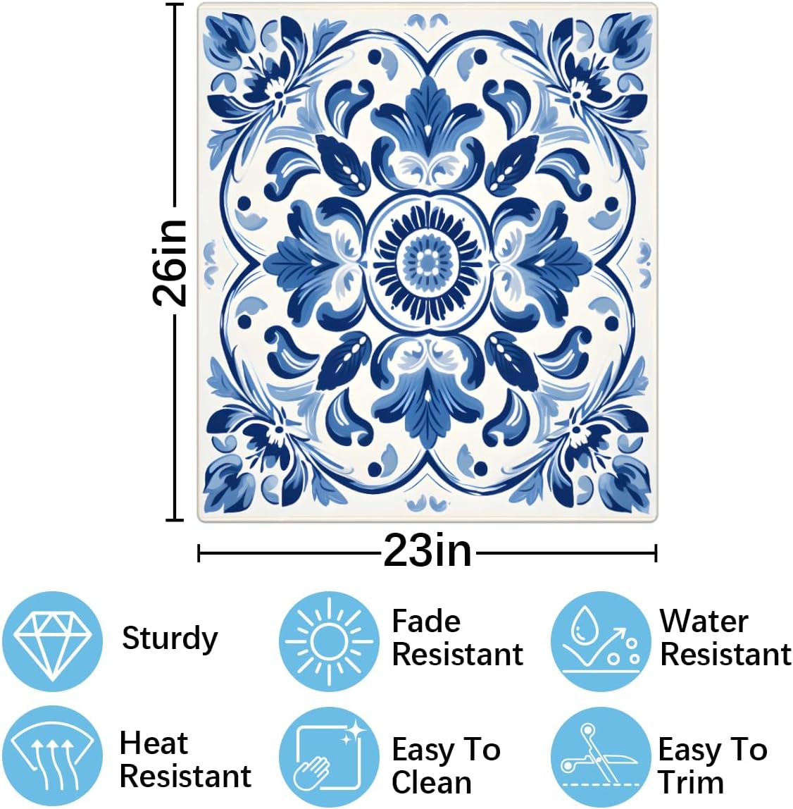 Dishwasher Magnet Cover Blue Ethnic Flower Paisley Reusable Dishwasher Magnetic Cover Sticker Decorative Dish Washer Door Cover Panel for Home Kitcen Appliance