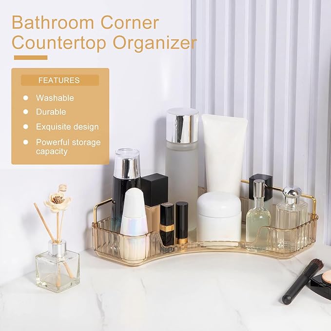 Organizador de Esquina para Baño INVSSENE, Amarillo, 1 Nivel miniatura 4