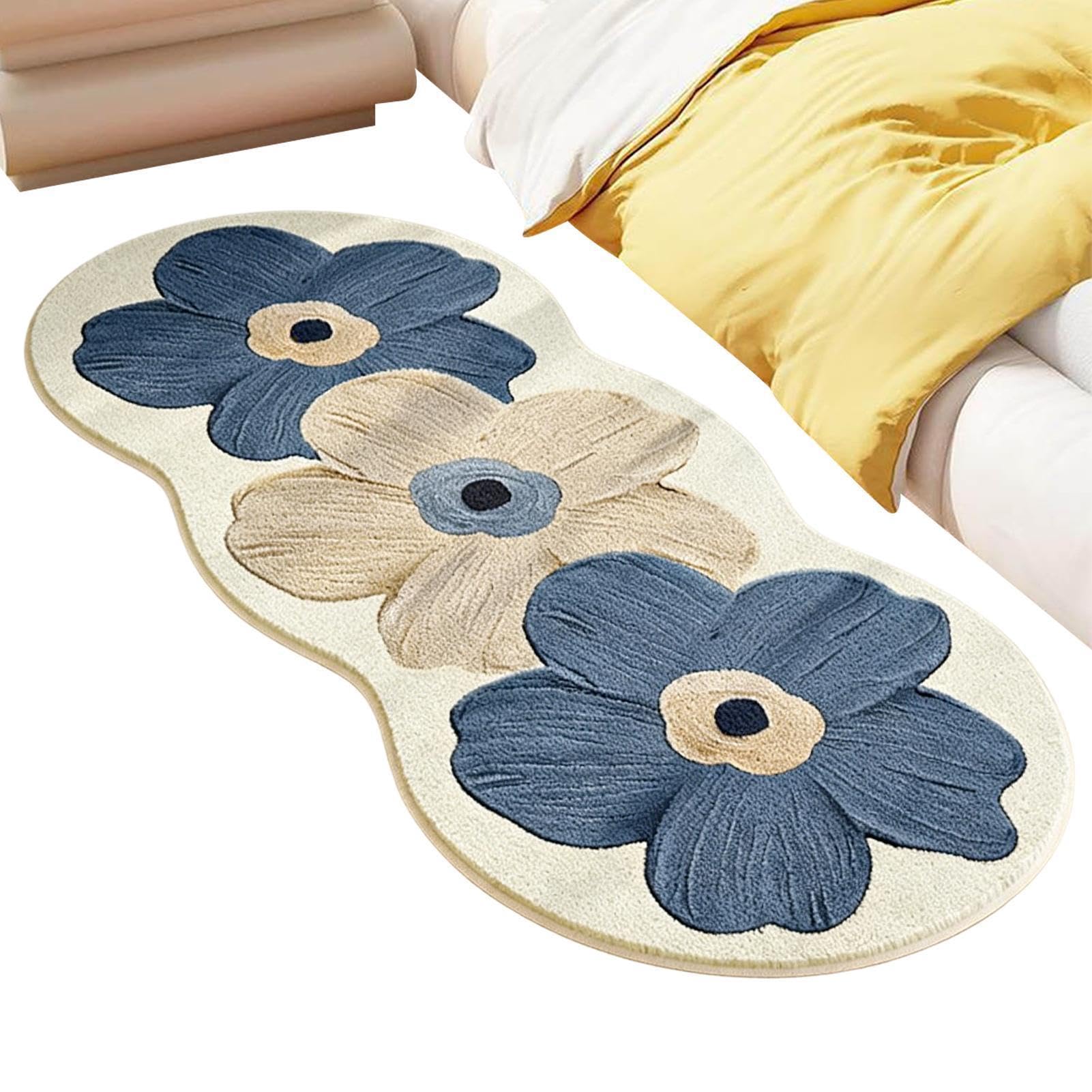 Tapis fleurs antidérapant fini les glissades tapis de cuisine doux