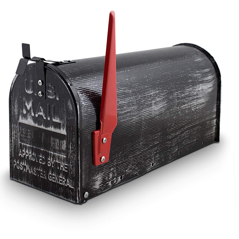 Bituxx US Mailbox Amerikanischer Briefkasten Standbriefkasten Wandbriefkasten Letterbox Retrolook Inclusive Standpfosten