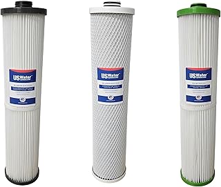 US Water Systems Magna Compact Filter Pack, 25 GPM, Anti-Scale (3) | Whole house cartridge set, high-flow