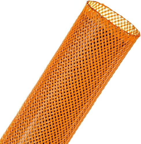 Techflex PTN0.50OR Bundle Braided Cable Sleeve, 1 meter Length x 38.1 mm Width, Orange