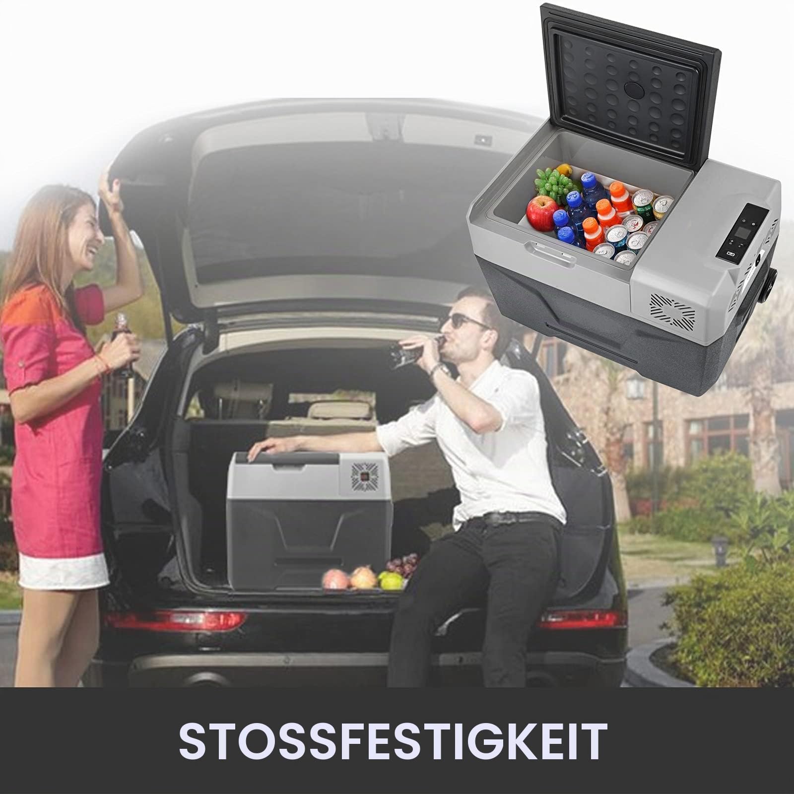 VEVOR Thermoelektrische Kühlbox, tragbar, 30/40/50 l, Reisekühlschrank, für Auto, Mini-Kühlschrank, für Getränke mit LCD (30 l)
