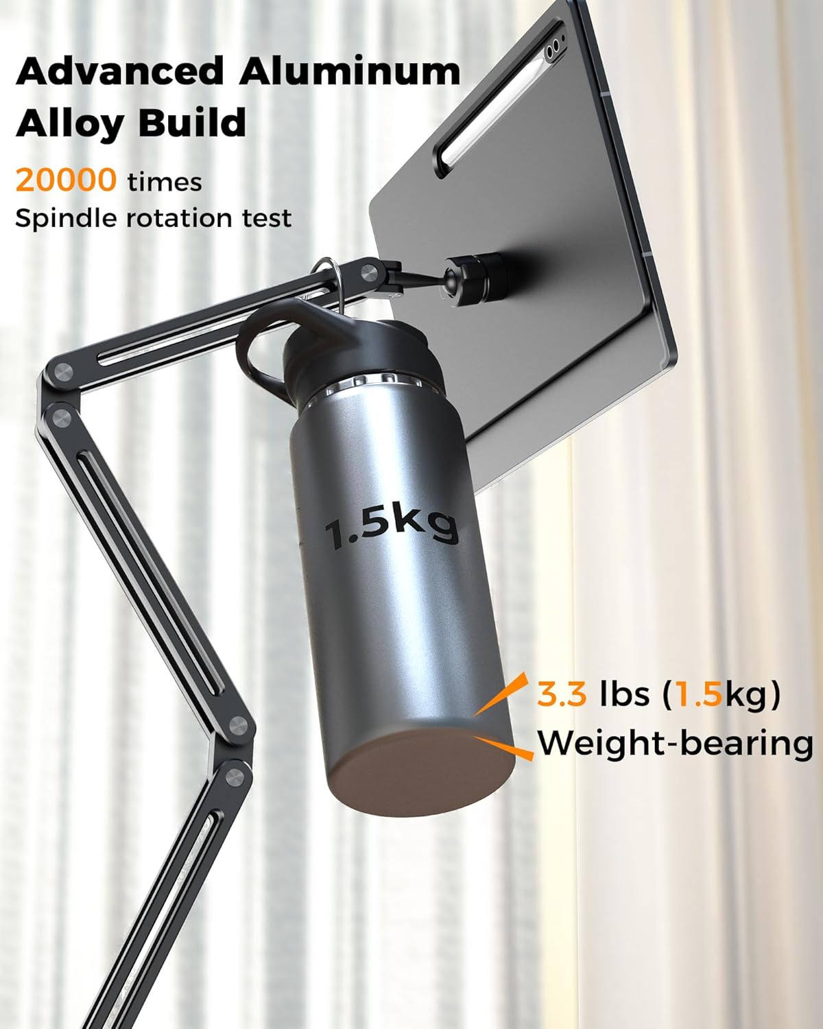 KU XIU Magnetic Stand for Samsung Galaxy Tab 12.4 inch, Foldable Adjustable Arm Mount for Desk, Aluminum Alloy Tablet Holder for Galaxy Tab S10 +/S9+/S9 FE+/S8+/S8+ 5G/S7+/S7 FE LTE