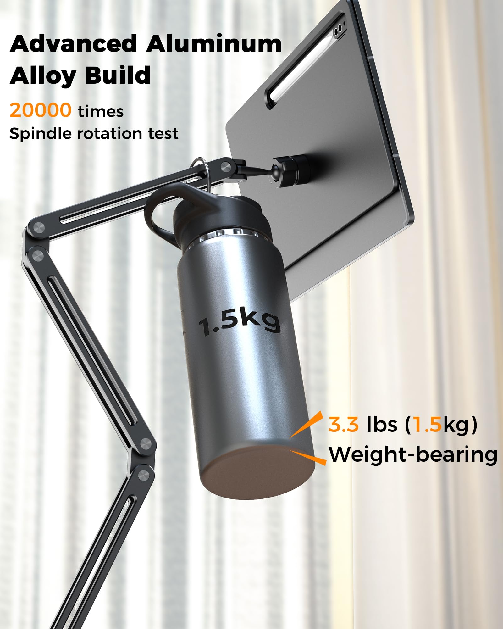 KU XIU Supporto magnetico per Samsung Galaxy Tab 14.6 pollici, braccio regolabile pieghevole per scrivania, supporto per tablet in lega di alluminio per Galaxy Tab S10 Ultra/S9 Ultra/S8Ultra