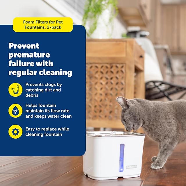Foto 2 de 8 de PetSafe Filtros de Espuma para Fuentes de Gatos y Perros, Paquete de 2, filtros de Repuesto para Fuentes…