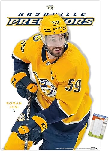 Trends International NHL Nashville Predators - Póster de pared de Roman Josi Feature Series 23, 22.4 pulgadas de largo x 14.7 W, paquete de póster y