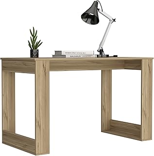 Melb Writing Desk 28.7" H x 47.2" W - Light Oak, Ample Workstation, Sturdy Legs, Compact Design for Home Office