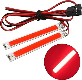 2PCS HIRCQOO 1/10 RC Car LED Chassis Lights Compatible with Traxxas TRX-4 TRX-6 Axial SCX10 II 90046 RC4WD D90 D110 1/10 RC Crawler Car Truck (Red,60x8mm)