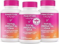 Vista 10 de Pink Stork Vitaminas prenatales totales para mujeres DHA, folato, hierro, colina y vitamina B12 Nutrición preconceptiva Prenatales