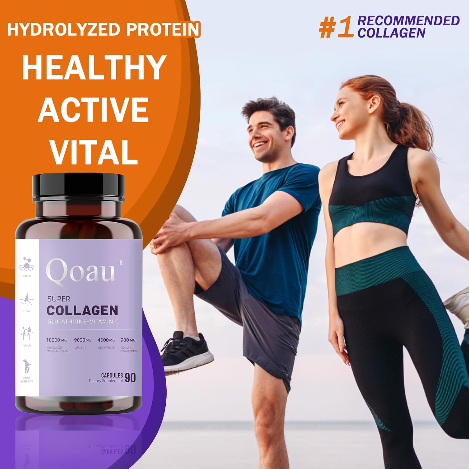 11-in-1 Multi-Collagen Peptides | Joint Support, Muscle Recovery & Stress Relief | Hydrolyzed Collagen Capsules for Active Men & Women, Non-GMO & Gluten-Free