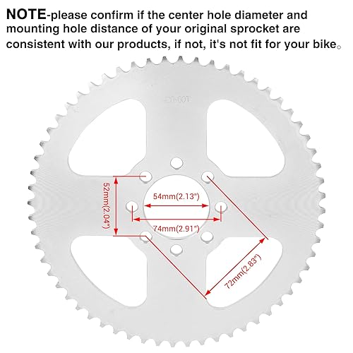 Miniatura 3 de YOXUFA Go Kart Sprocket 4041420 Piñón de cadena 60T con orificio de 2-18 pulgadas, 8 agujeros para Go Kart Cart Mini Bike Powersports piezas