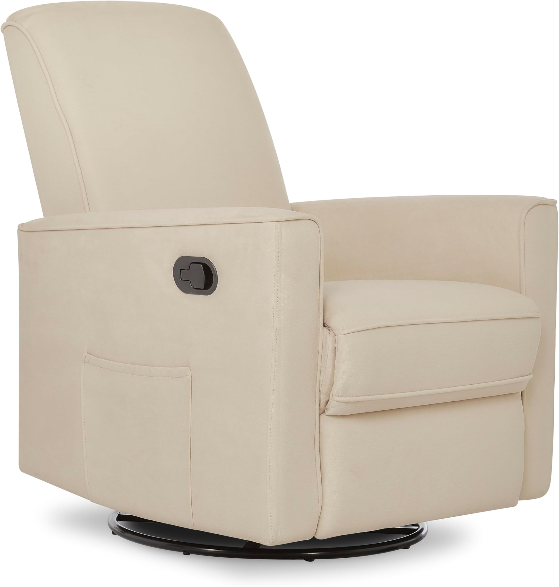 évolur Raleigh Upholstered Manual Glider Recliner– Rocking & 360° Swivel with Smooth Glide – Greenguard Gold & FSC Certified – Modern Nursery and Living Room Chair in Shell