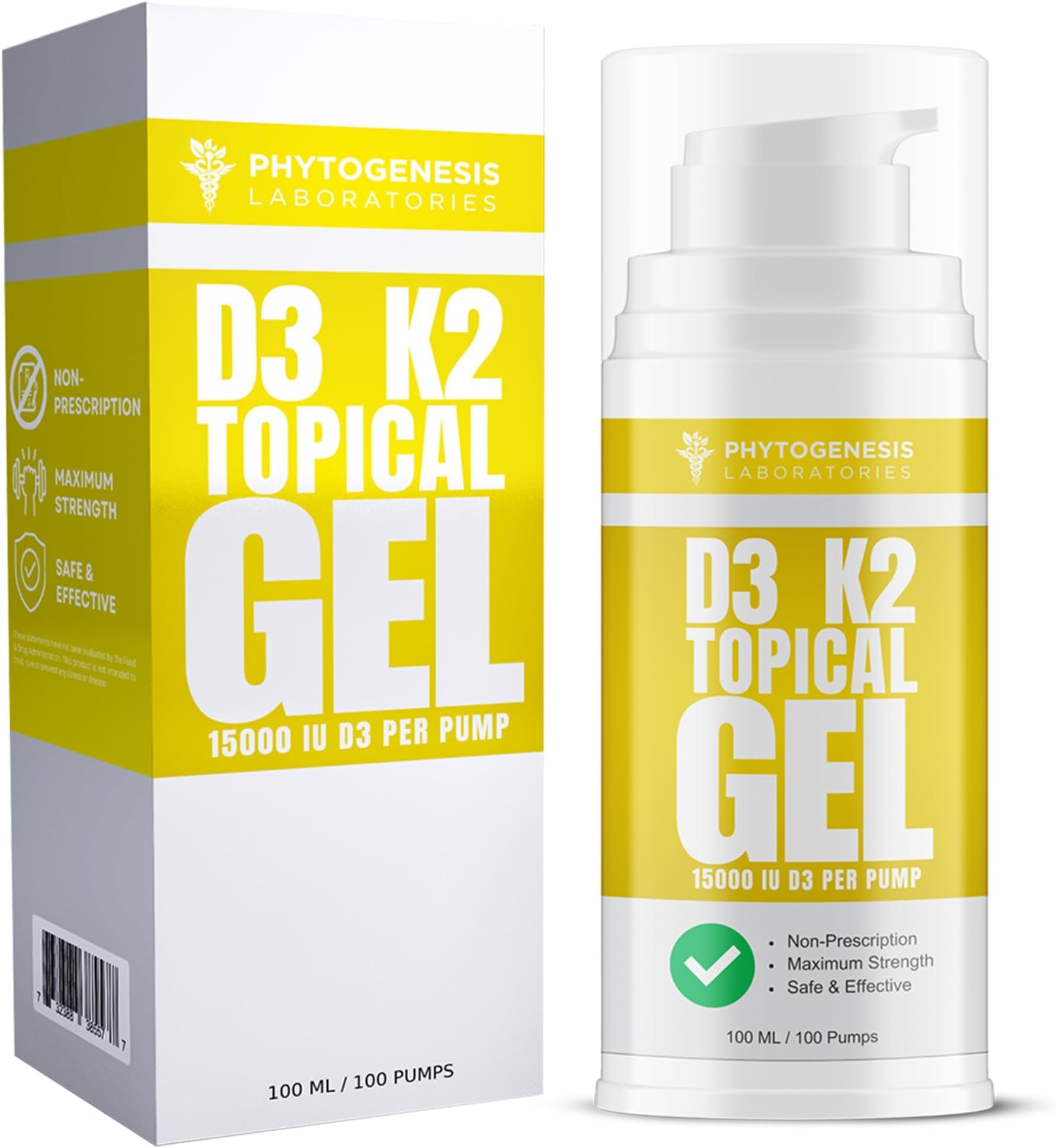 Phytogenesis Vitamin D3 K2 Topical Gel