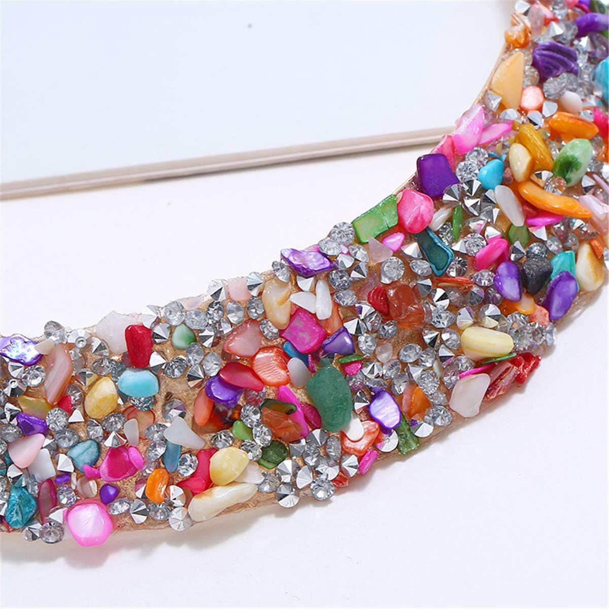 Miniatura 7 de Juego de collar de diamantes de imitación y metal chapado en oro para mujer accesorios distintivos de joyería