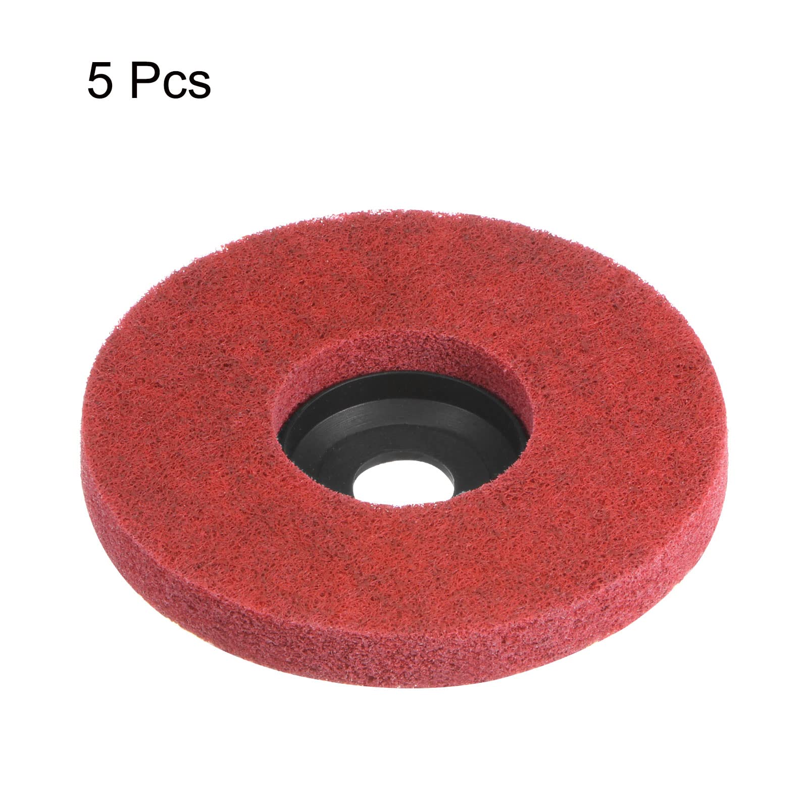 QUARKZMAN 5pz Nylon Fibra Lucidatura Ruota 4" x 5/8" Abrasivo Ruote Levigatura Lucidatura Disco 240 Grit 9P Non Tessuto Abrasivo Lama Disco Rettifica Lucidatura Ruota