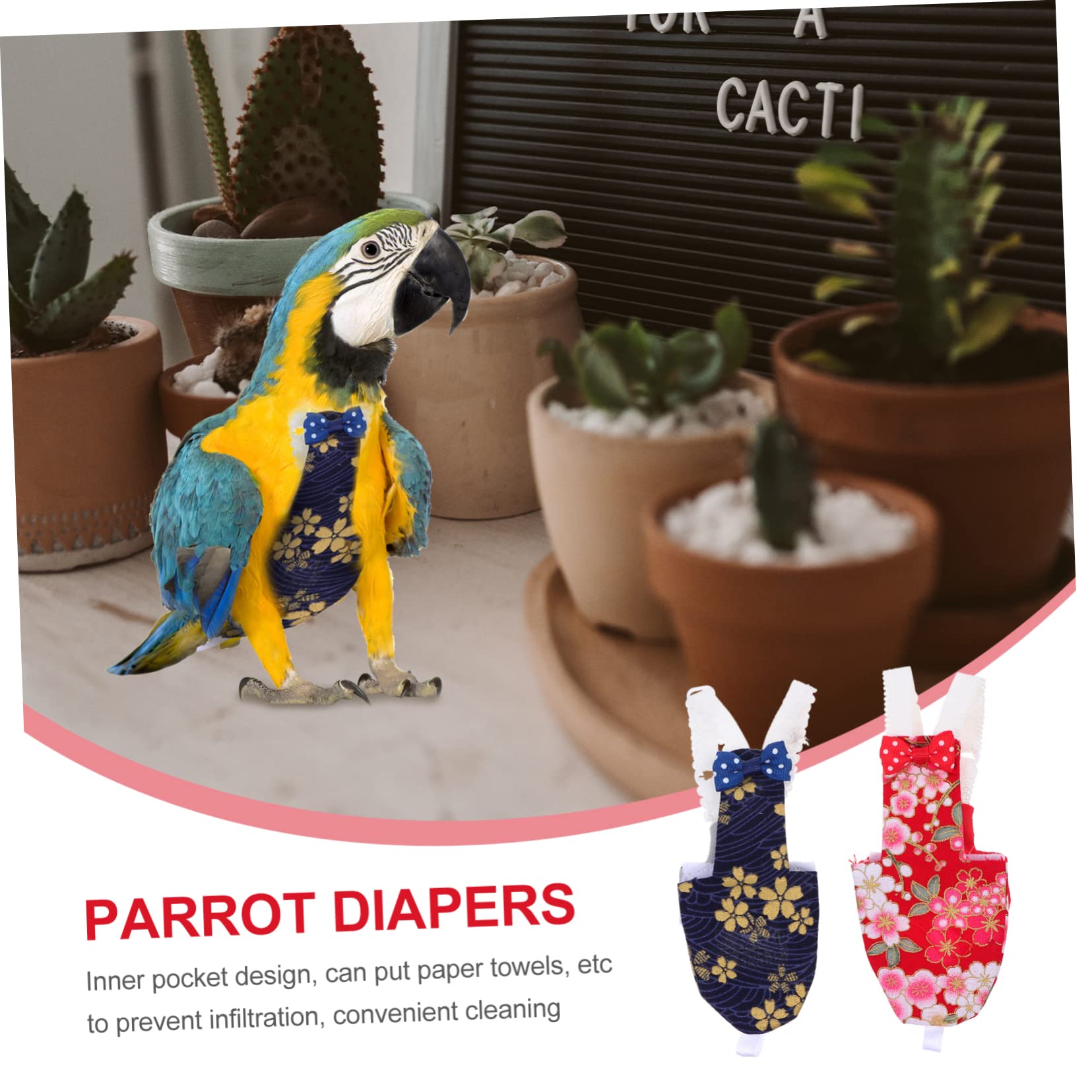 Yardwe 6pezzi Pannolini Per Pappagalli Lavabili e Riutilizzabili Design Per Piccole e